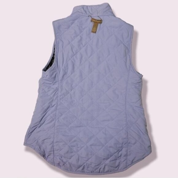 𝅺Bit & Bridle Reversible Blue and Black Quilted Puffer Women's Vest, Size Small - Picture 7 of 10